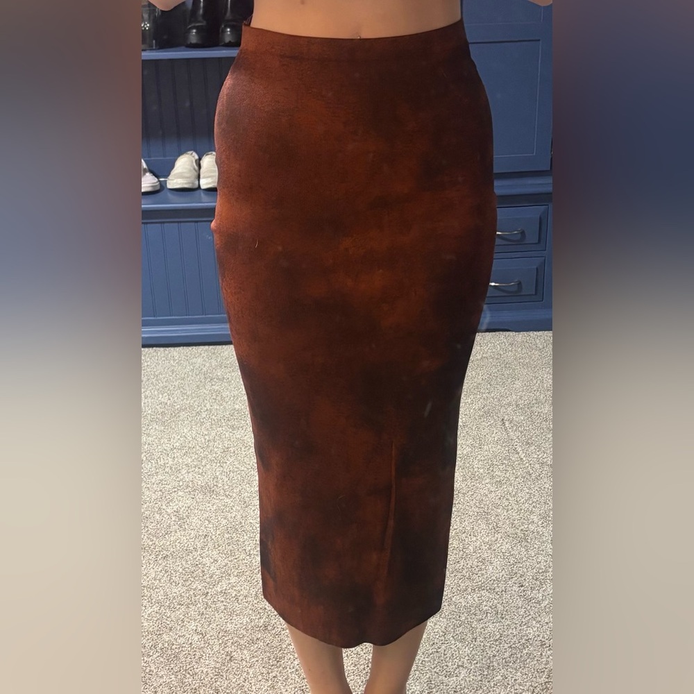 Zara Tortoise Shell Midi Skirt